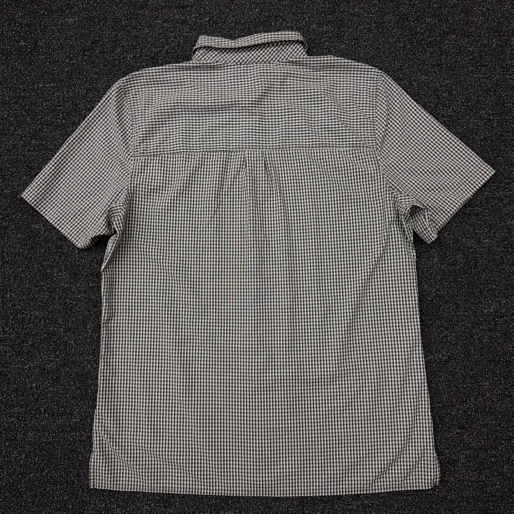 The North Face Mens Large Short Sleeve Button Down‎ Gingham Shirt Black White L